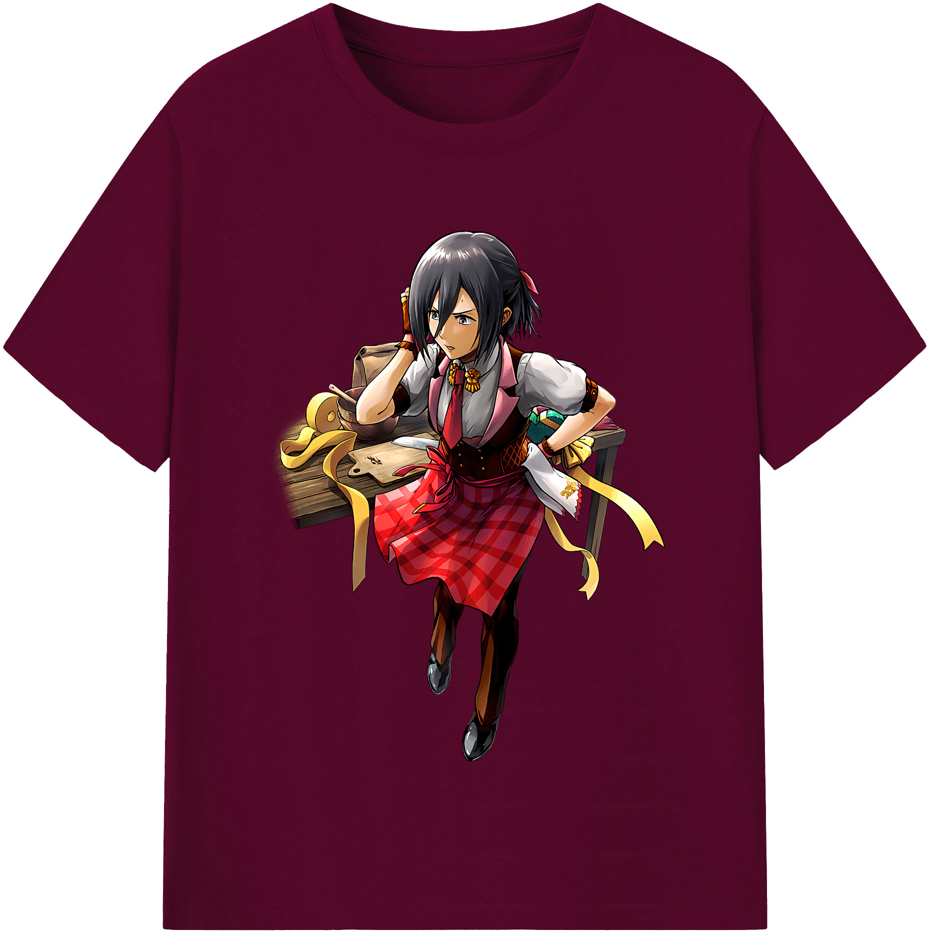 （画像用） 進撃の巨人 ミカサ·アッカーマン Attack on Titan Mikasa Ackerman レディースカジュアルプリントTシャツ（綿100％）